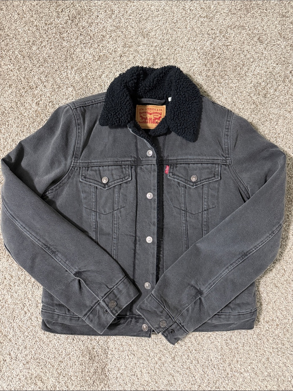 Levi's Women's Original Black Sherpa Trucker Jacket